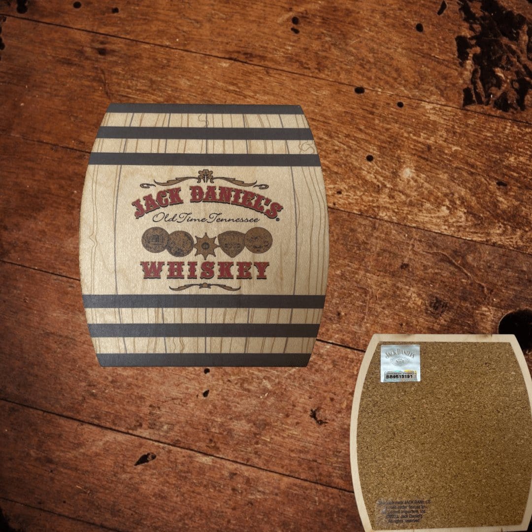 Jack Daniel’s Wood Coaster with Cork Back - The Whiskey Cave