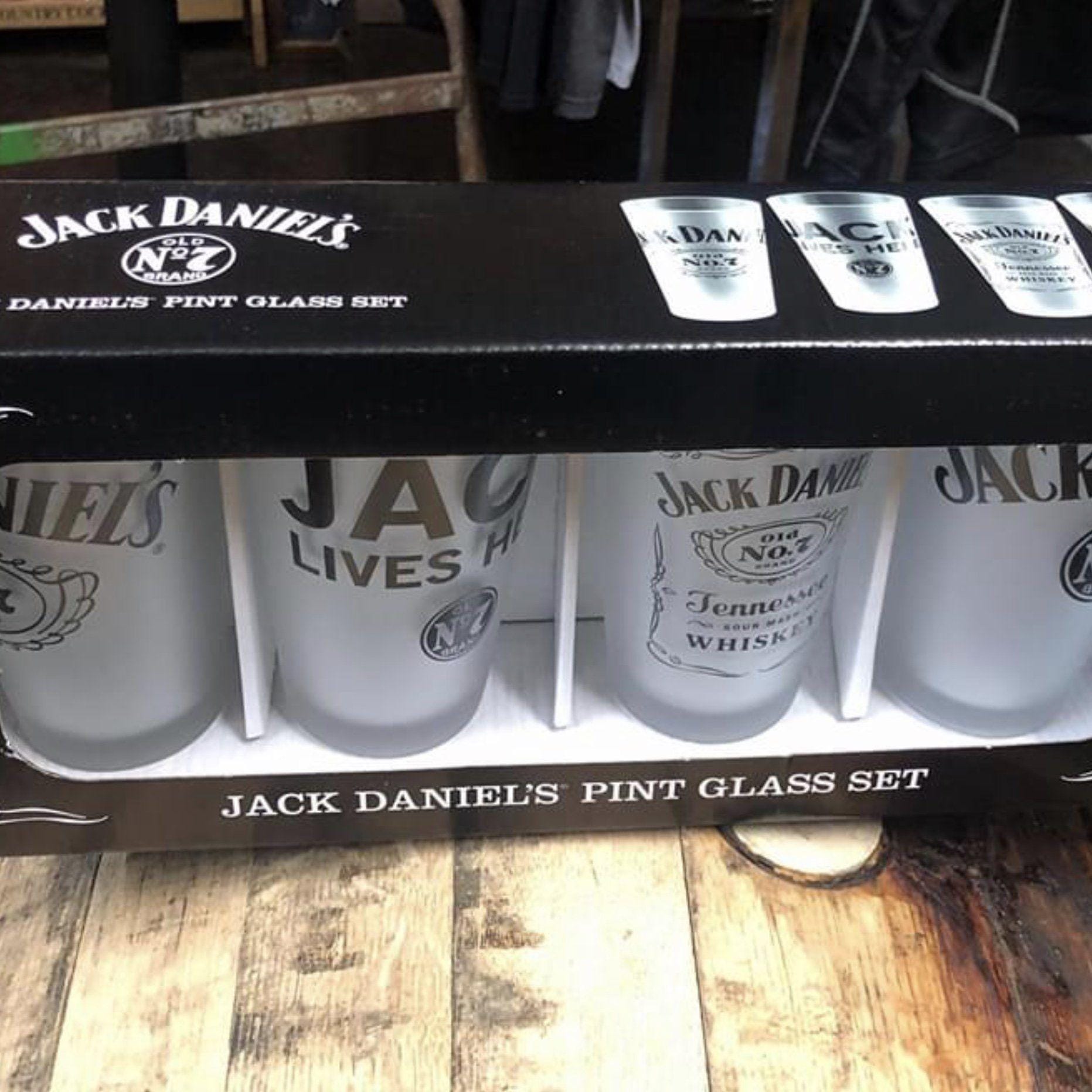 Jack Daniel’s Frosted Pint Glasses Set of Four - The Whiskey Cave