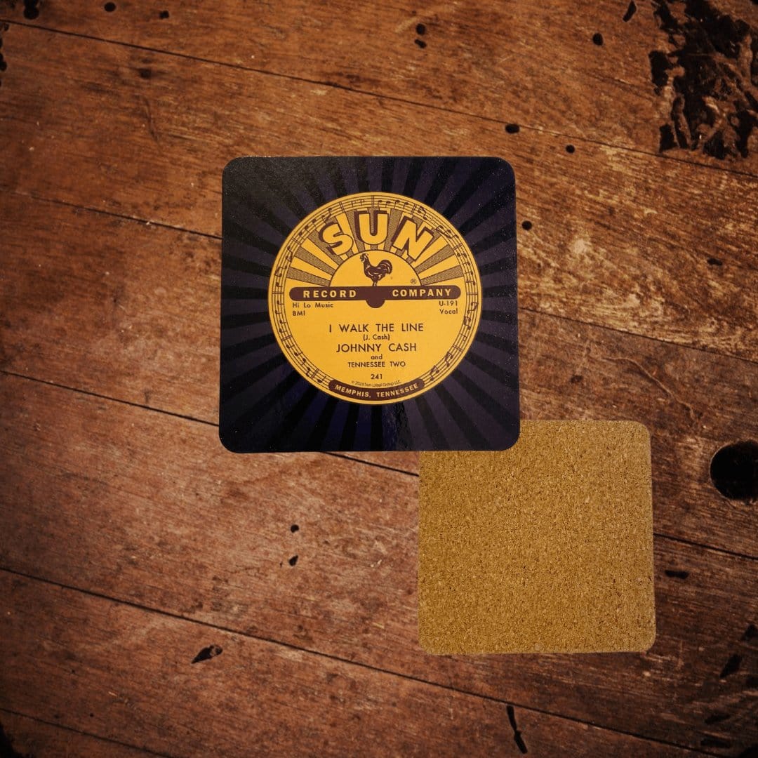 Johnny Cash Cork Back Coaster - The Whiskey Cave