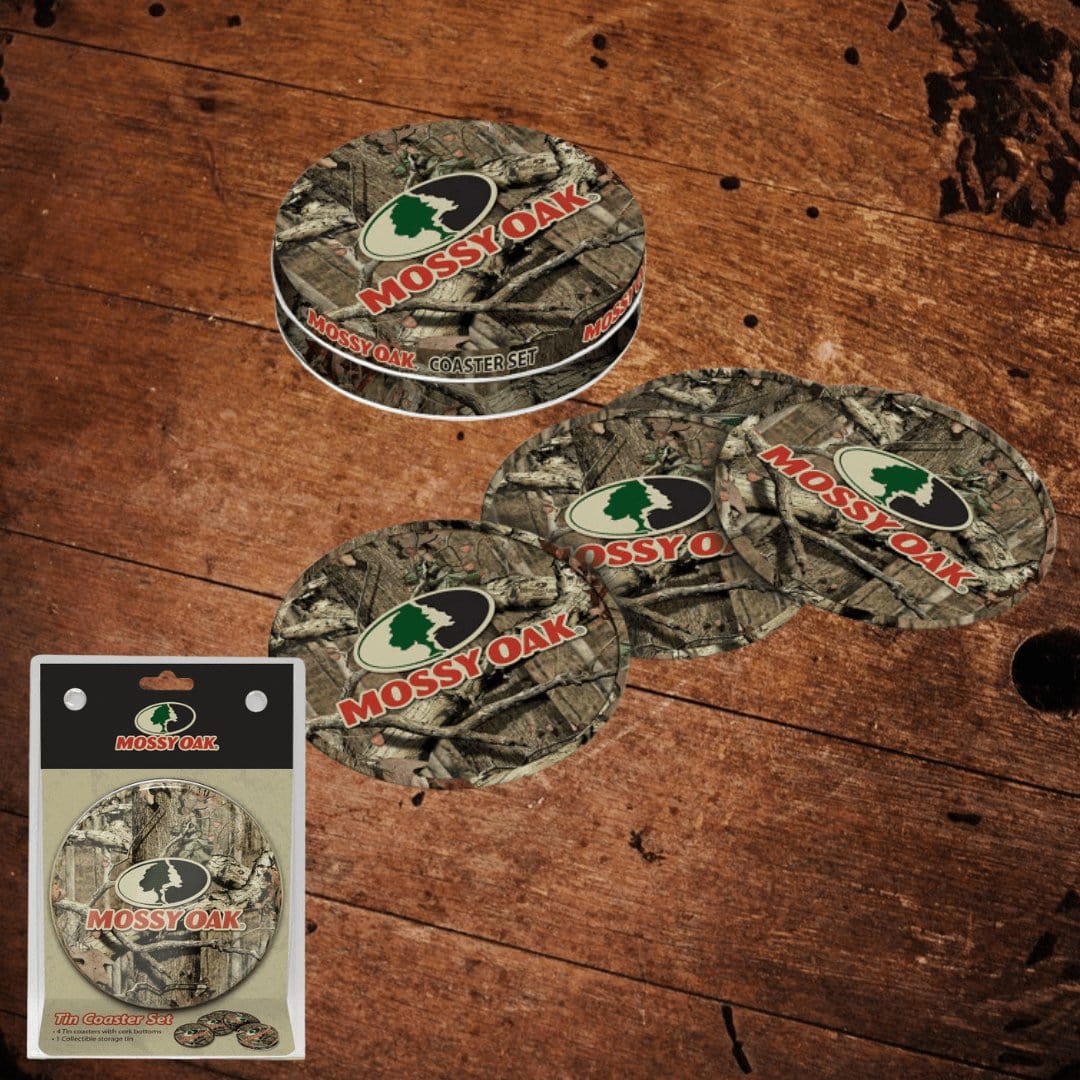 Mossy Oak Cork Backed Coasters in Tin - The Whiskey Cave