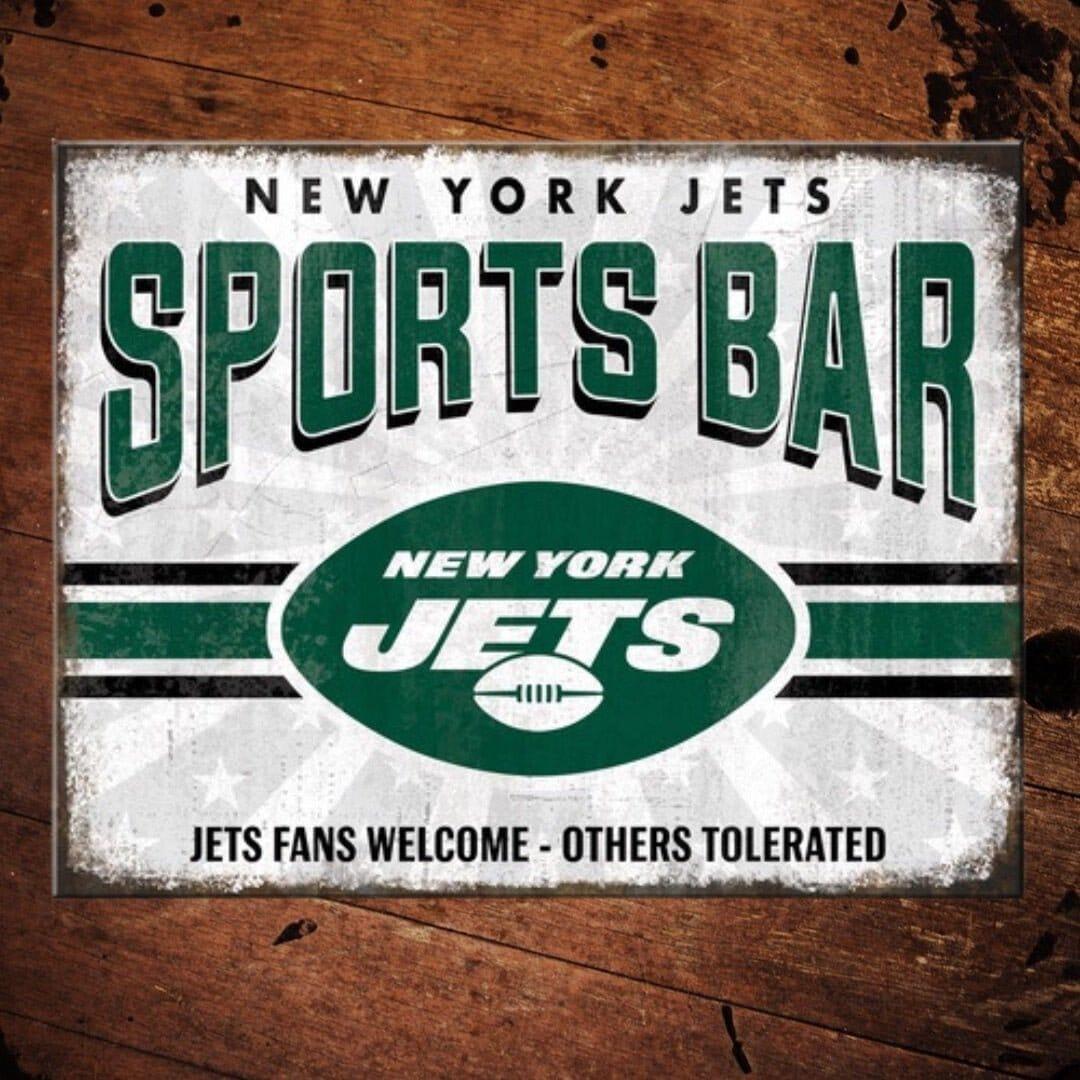 NFL New York Jets Sports Bar Metal Sign - The Whiskey Cave
