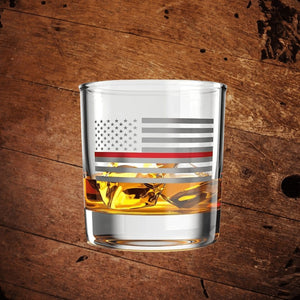 Thin Red Line Rocks Glass - The Whiskey Cave