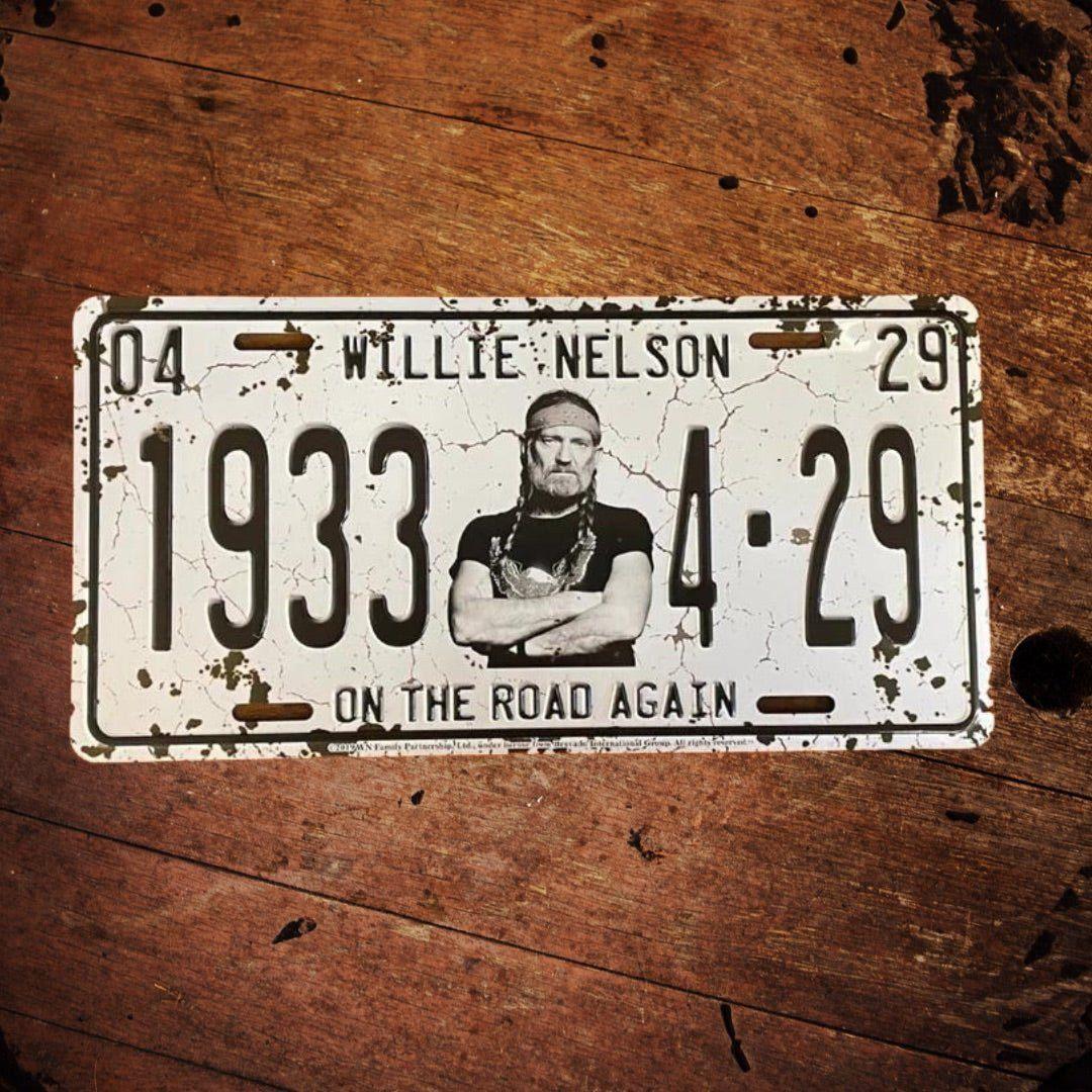 Willie Nelson 1933 Metal License Plate - The Whiskey Cave