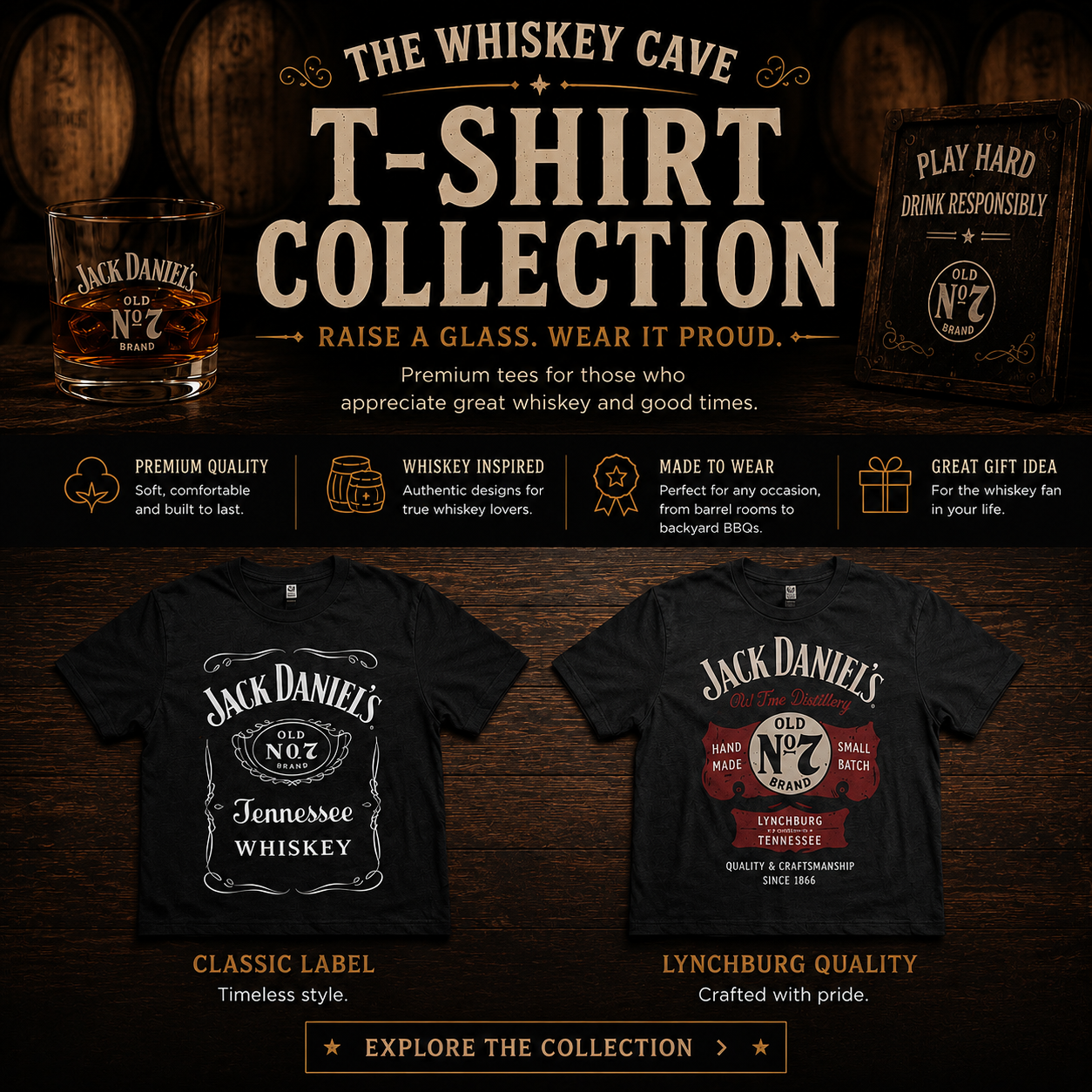 Jack Daniel’s T-Shirts & Apparel | Official & Vintage Tees