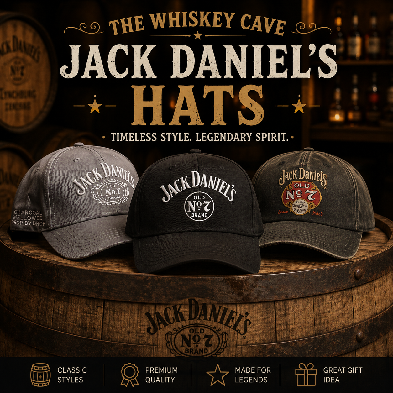 Jack Daniel’s Hats, Caps & Bandanas