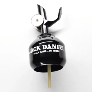 1970’s Metal 90 Proof Black Bottle Pourer - The Whiskey Cave