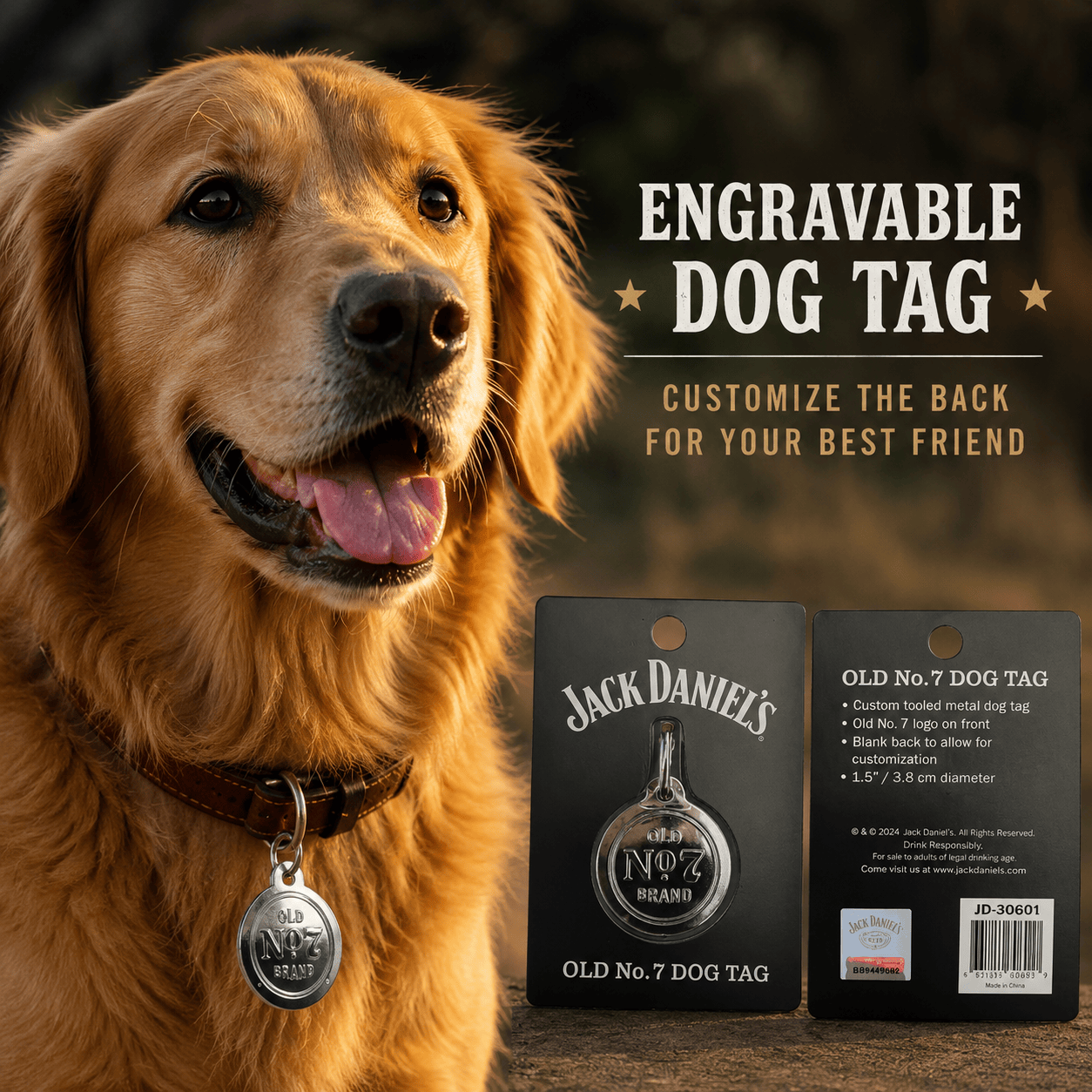Jack Daniel’s Metal Old No 7 Pet Tag