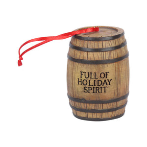 Full of Holiday Spirit Resin Barrel Ornament