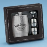 Jack Daniel's Stainless Steel Barrel Flask Gift Set
