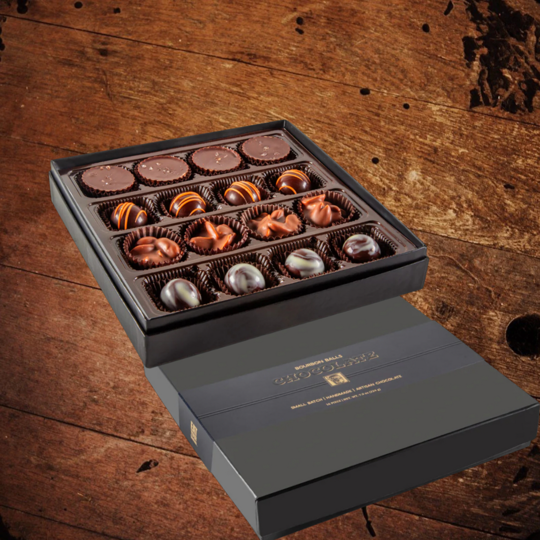 Bourbon Barrel Assorted Artisan Chocolates 16 Piece Box