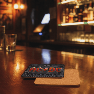AC/DC Black Ice Cork Back Coaster - The Whiskey Cave