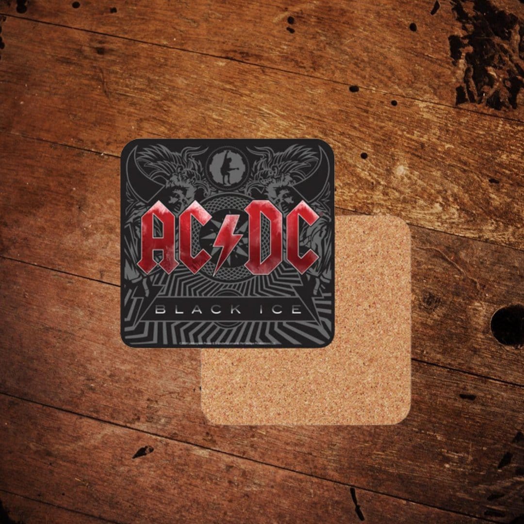 AC/DC Black Ice Cork Back Coaster - The Whiskey Cave