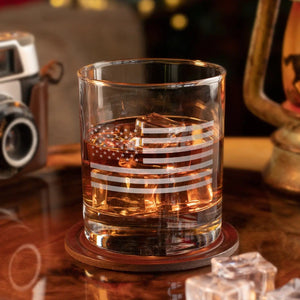 American Flag Etched Rocks Glass - The Whiskey Cave