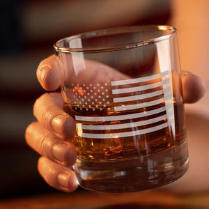 American Flag Etched Rocks Glass - The Whiskey Cave