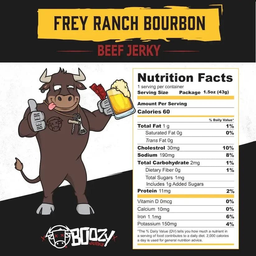 Bold and Spicy Bourbon Whiskey Beef Boozy Jerky 1.5 ounce Bag - The Whiskey Cave