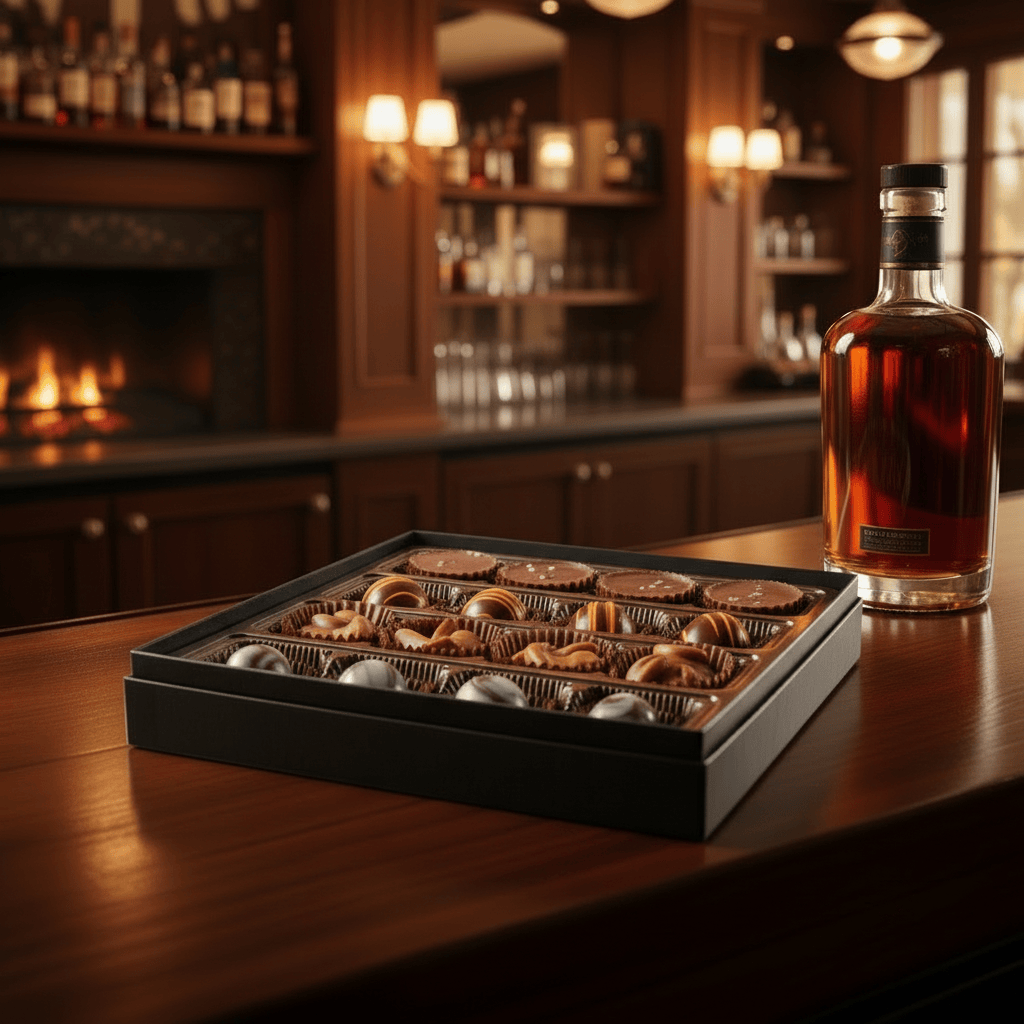 Bourbon Barrel Assorted Artisan Chocolates 16 Piece Box - The Whiskey Cave