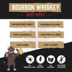 Bourbon Whiskey Beef Boozy Jerky 1.5 ounce Bag - The Whiskey Cave