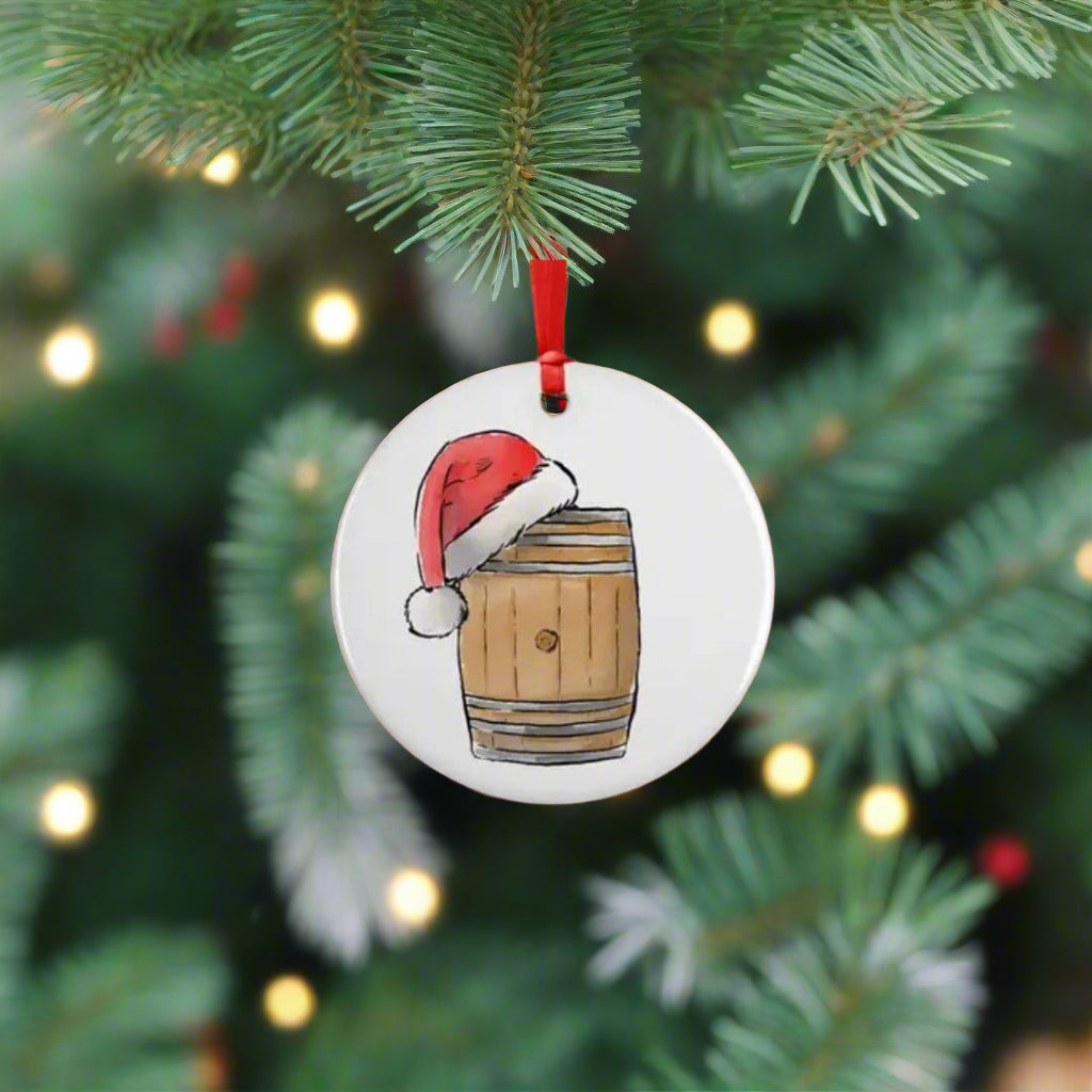 Ceramic Barrel Ornament - The Whiskey Cave