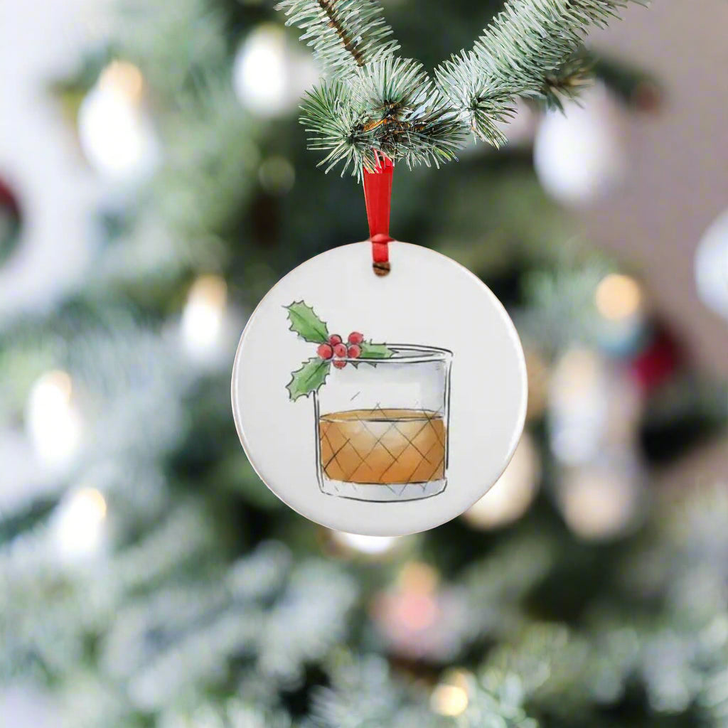 Ceramic Old Fashioned Ornament - The Whiskey Cave