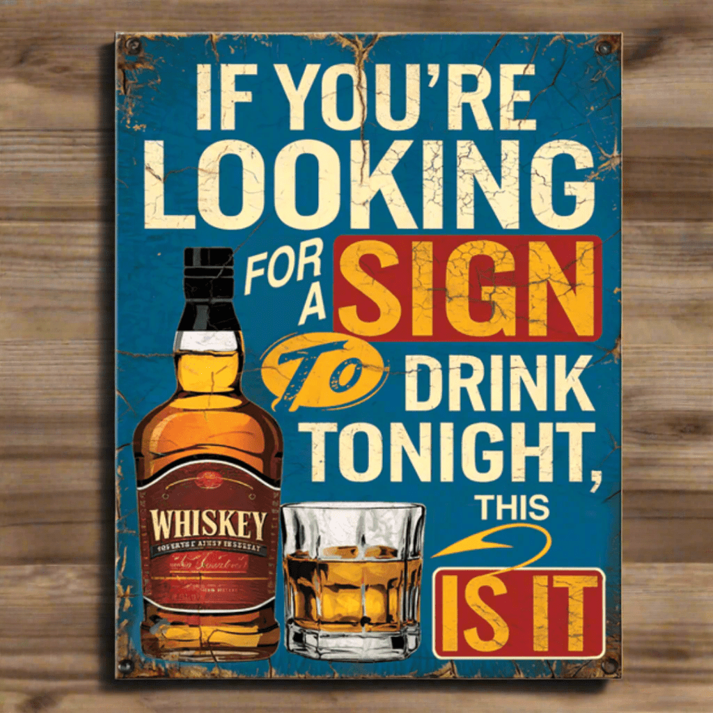 Drink Tonight Sign - The Whiskey Cave