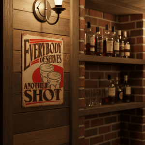 Everybody Deserves Another Shot Metal Sign - The Whiskey Cave
