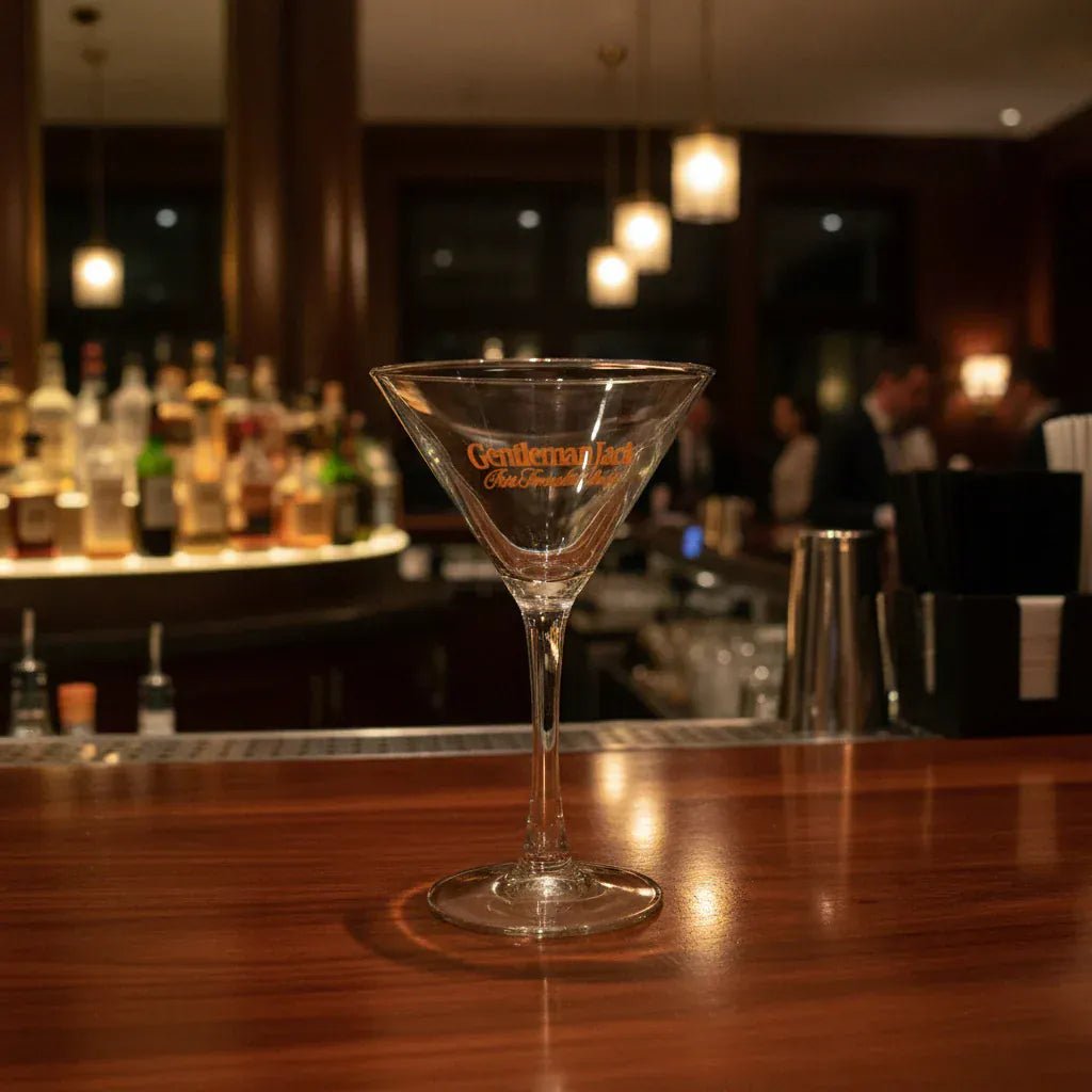 Gentleman Jack Daniel’s Vintage Martini Glass Gold Lettering - The Whiskey Cave