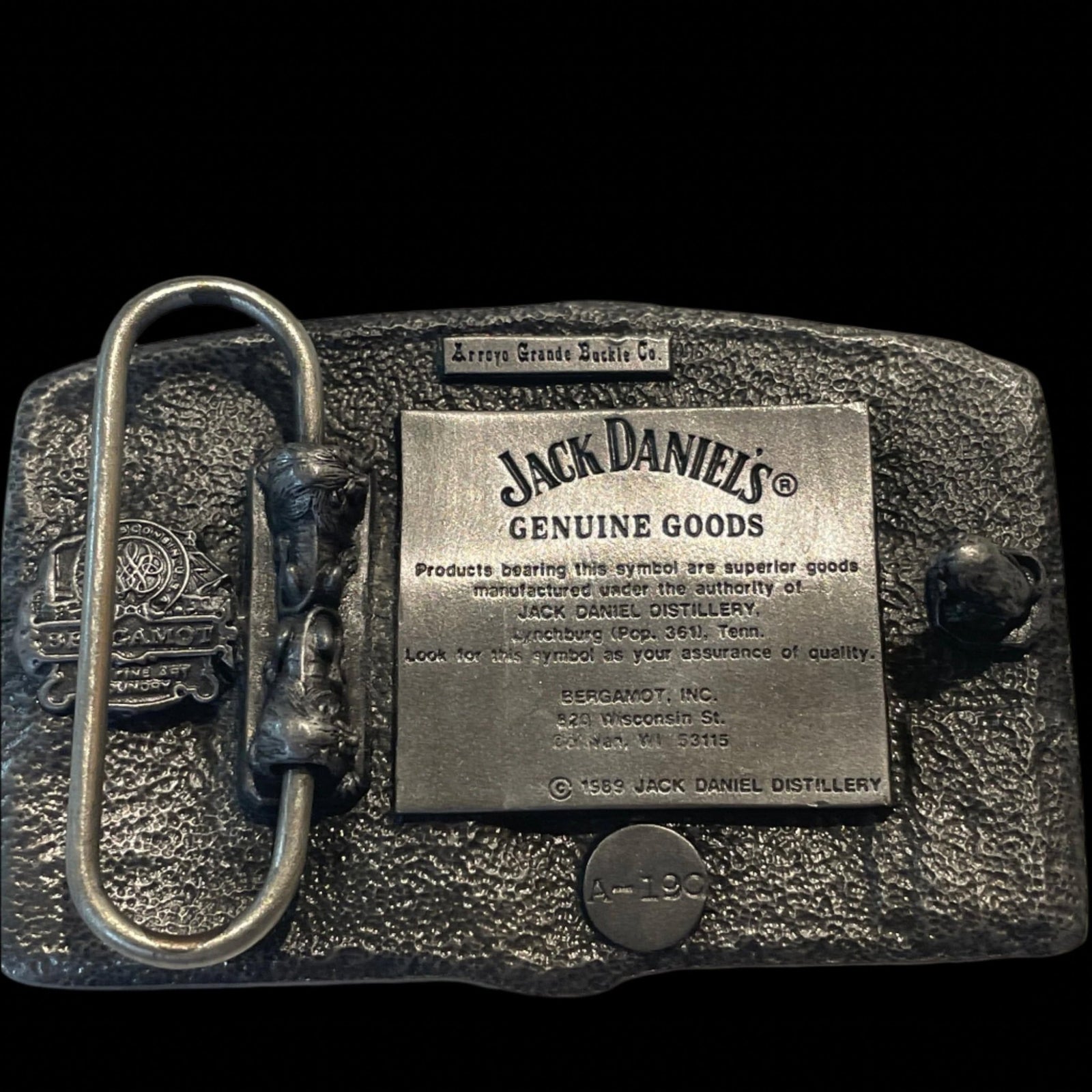 Jack Daniel’s 1989 Metal Enameled Office Buckle - The Whiskey Cave