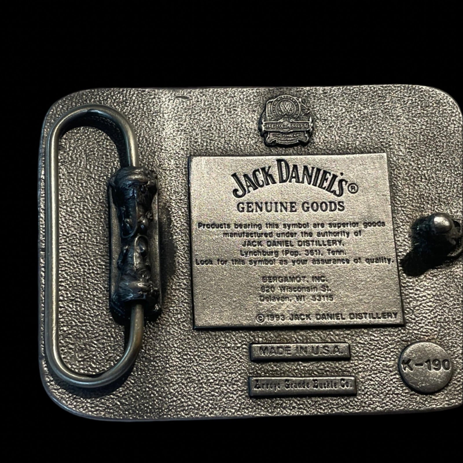 Jack Daniel’s 1993 Metal Enameled Buckle - The Whiskey Cave
