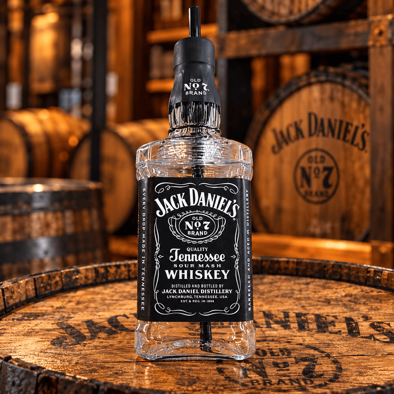 Jack Daniel’s 375ml Acrylic Bottle Drinker with Straw - The Whiskey Cave