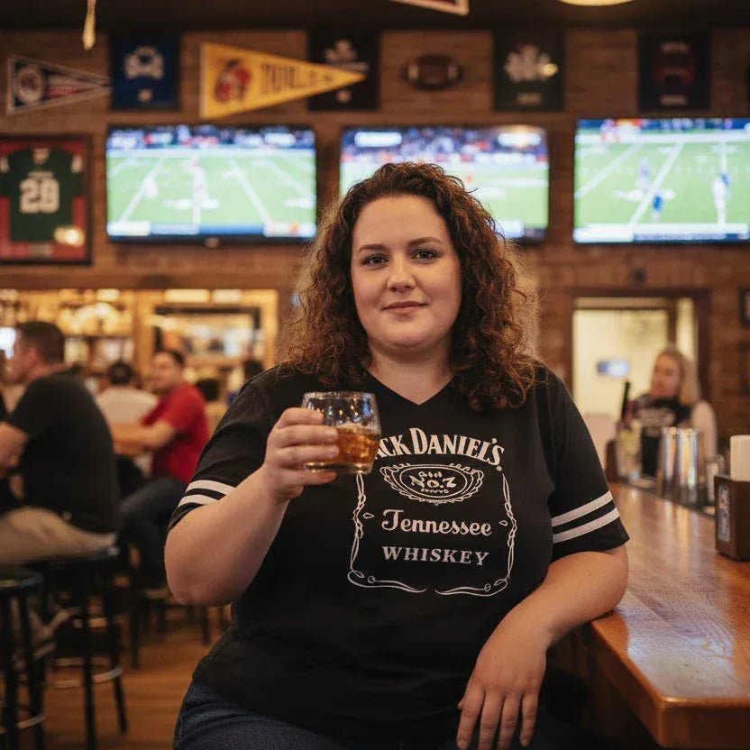 Jack Daniel’s Black Ladies Football T-Shirt - The Whiskey Cave