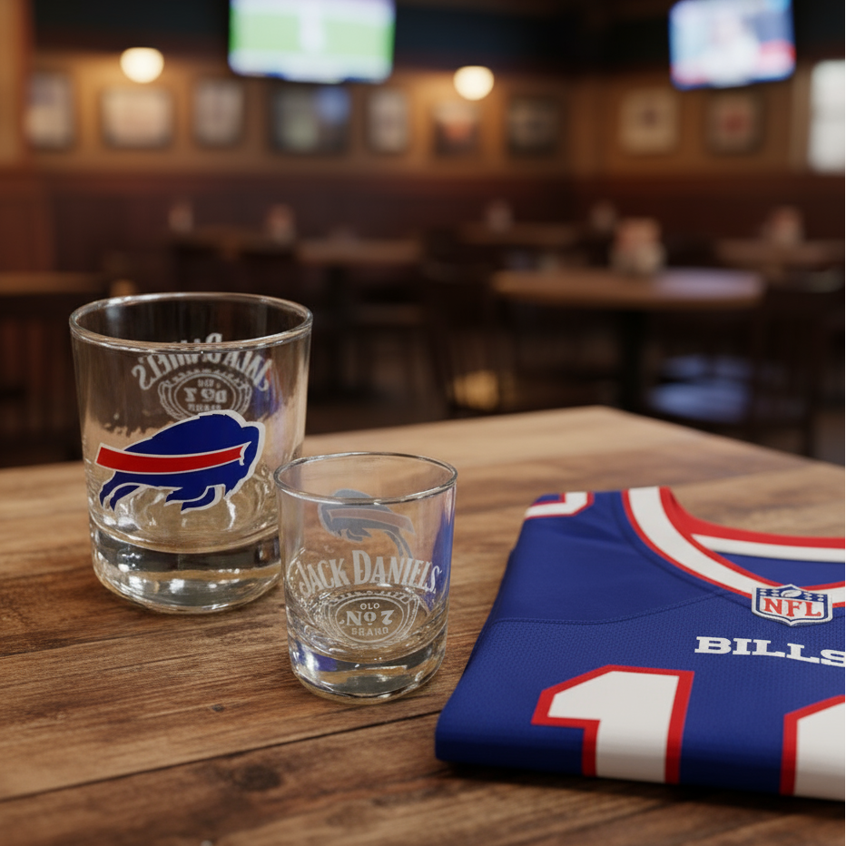 buffalo bills wine glass Jack Daniel’s Buffalo Bills NFL Glass