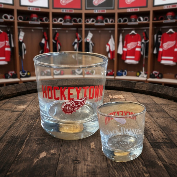 Jack Daniel's Detroit Red Wing NHL Glass - The Whiskey Cave