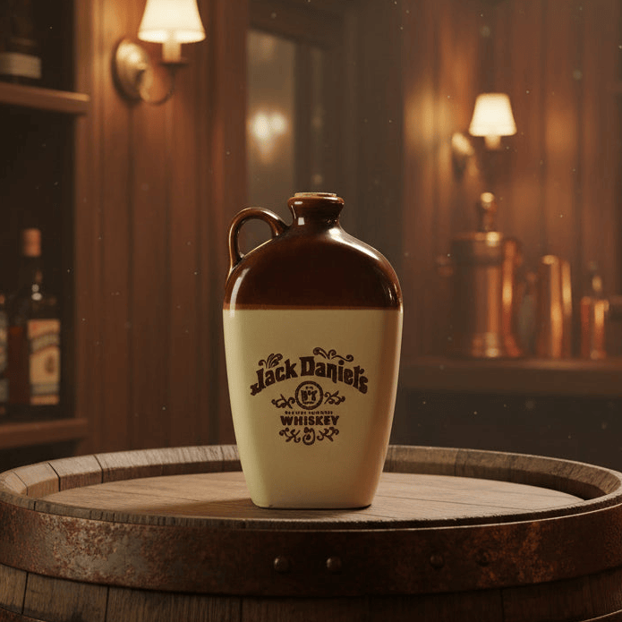 Jack Daniels Late 70's Hardware Store Flat Jug - The Whiskey Cave
