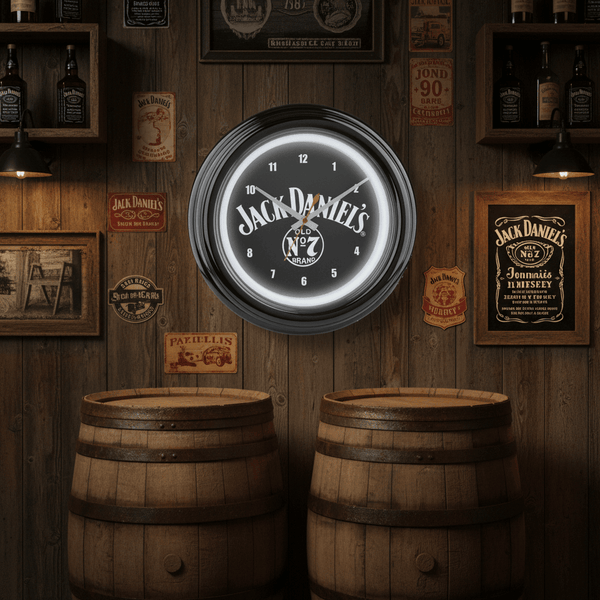 Jack Daniel's 掛時計 Jack Daniel's LED Neon Clock - The Whiskey Cave