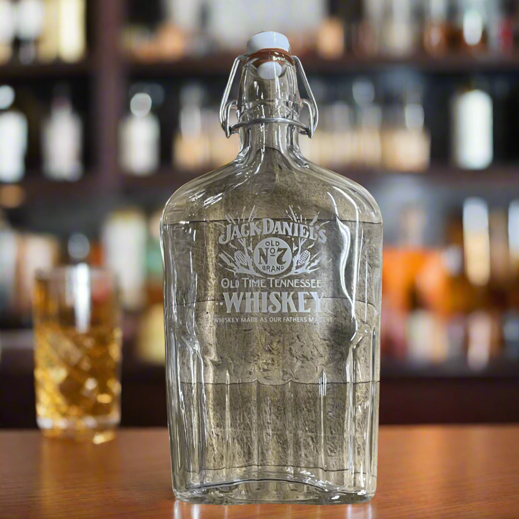 Jack Daniels New Etched Flat Decanter - The Whiskey Cave