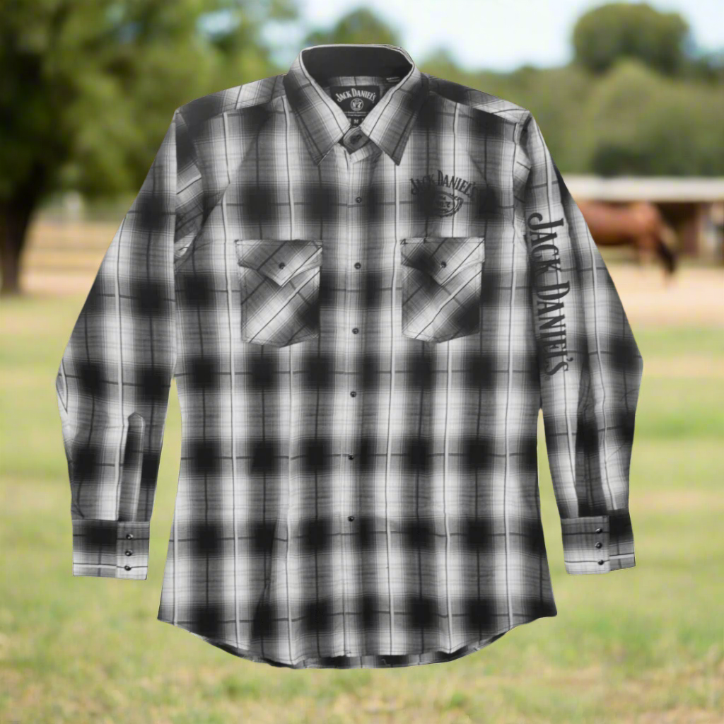 Jack Daniel’s NEW Long Sleeve Light Plaid Cotton Shirt - The Whiskey Cave