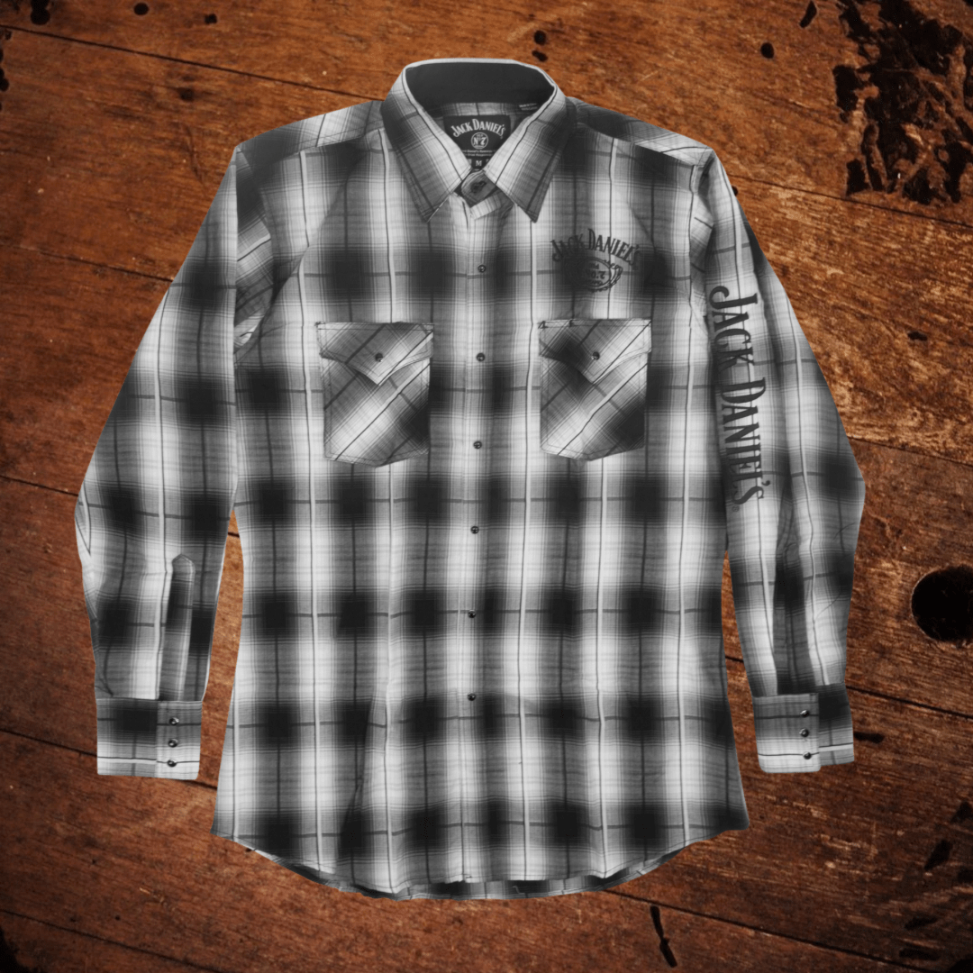 Jack Daniel’s NEW Long Sleeve Light Plaid Cotton Shirt - The Whiskey Cave