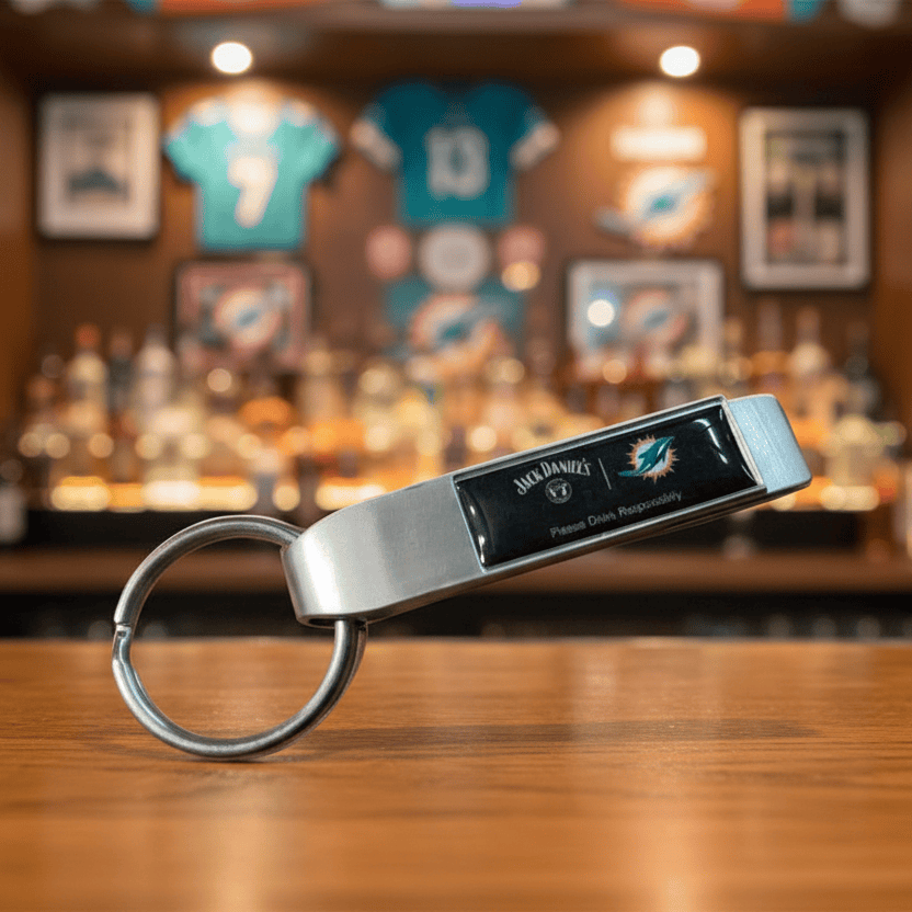 Jack Daniel’s NFL Miami Dolphins Key Ring Bottle Opener - The Whiskey Cave