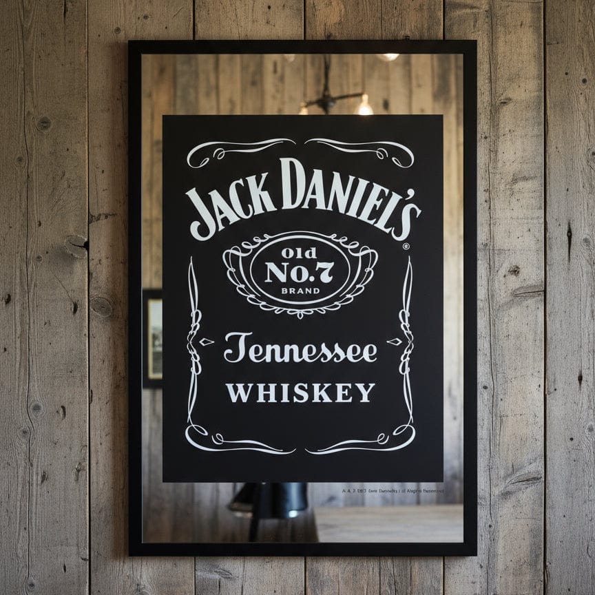 Jack Daniel's Reverse Label Framed Mirror - The Whiskey Cave
