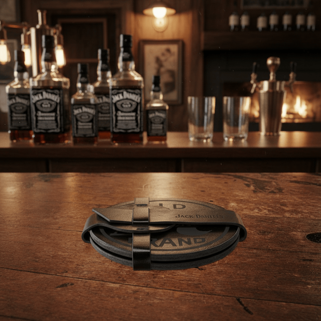Jack Daniel’s Set of 4 Leather Coasters - The Whiskey Cave