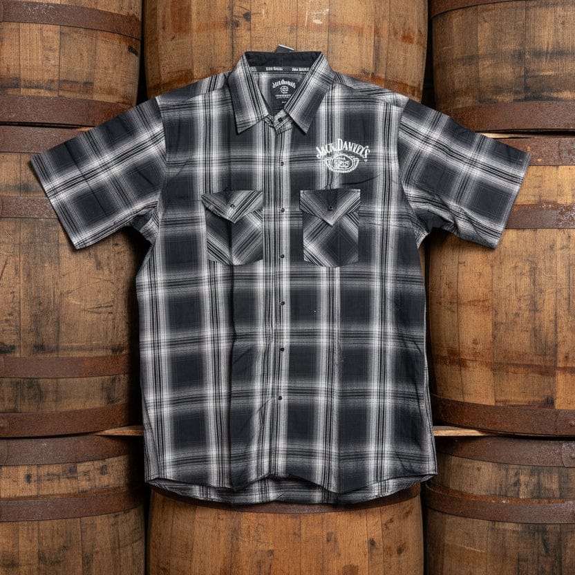 Jack Daniel’s Short Sleeve Plaid Cotton Shirt - The Whiskey Cave