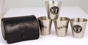 Jack Daniel's Stainless Steel Travel Shot Glass Set - The Whiskey Cave