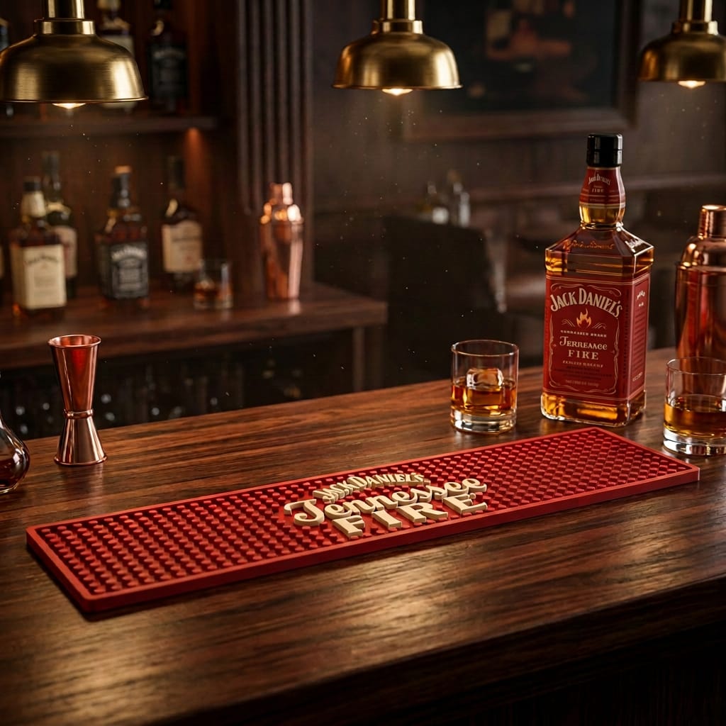 Jack Daniel’s Tennessee Fire Bar Rail Mat - The Whiskey Cave