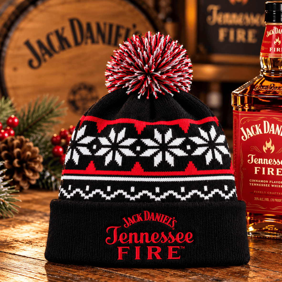 Jack Daniel’s Tennessee Fire Pom Pom Hat - The Whiskey Cave