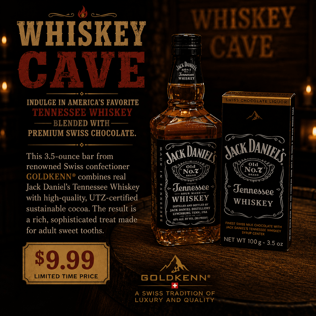 Jack Daniel’s Tennessee Whiskey Swiss Chocolate - The Whiskey Cave