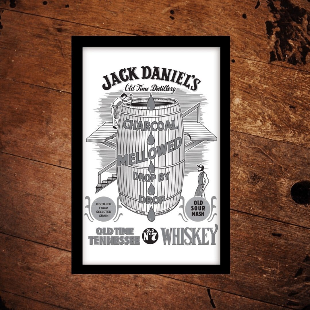 Jack Daniel’s Vintage Barrel Ad Framed Mirror - The Whiskey Cave