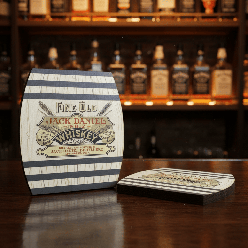 Jack Daniel’s Wood Coaster with Cork Back - The Whiskey Cave