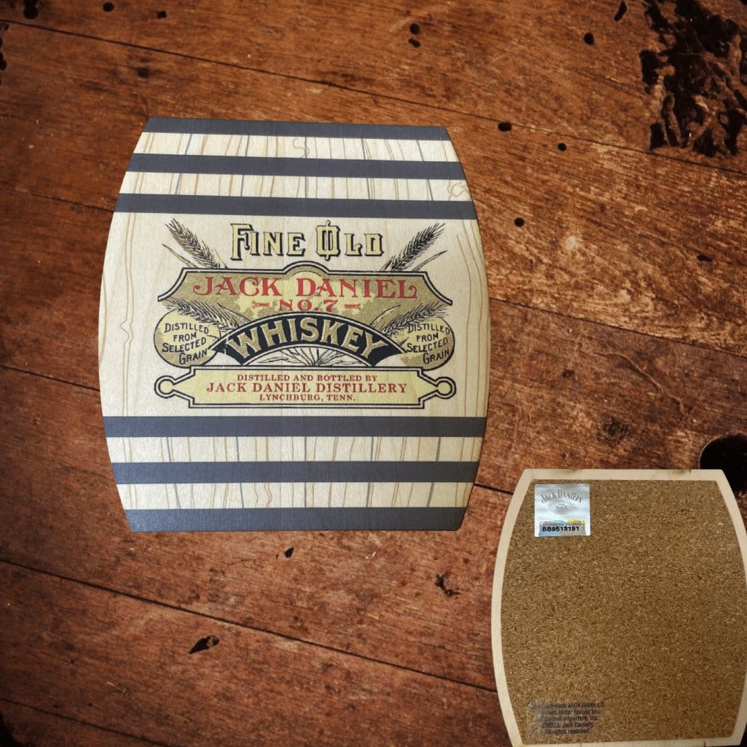Jack Daniel’s Wood Coaster with Cork Back - The Whiskey Cave