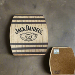 Jack Daniel’s Wood Coaster with Cork Back - The Whiskey Cave