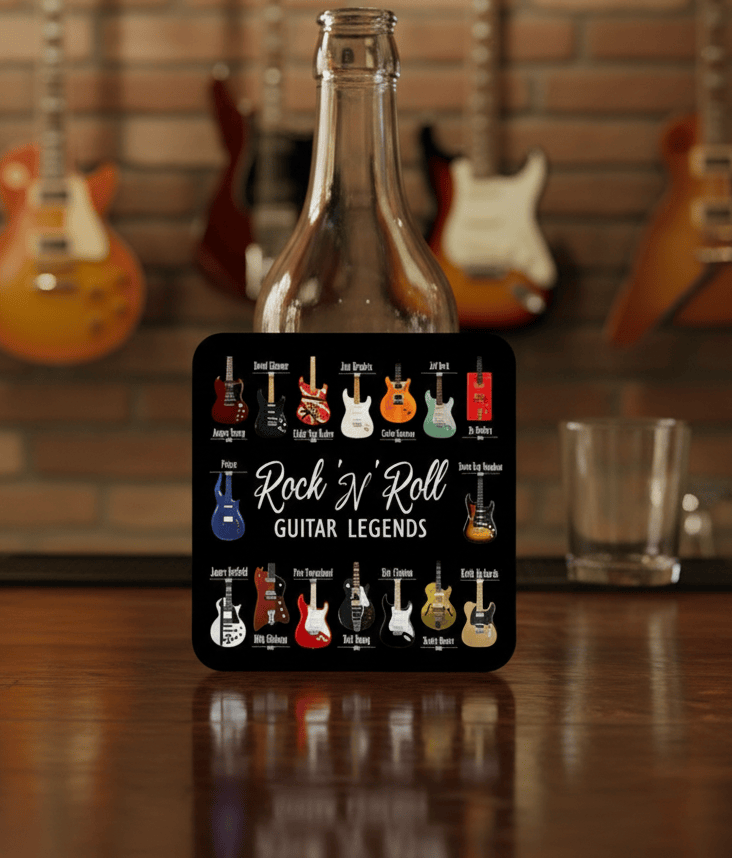 Legends of Rock and Roll Cork Back Coaster - The Whiskey Cave